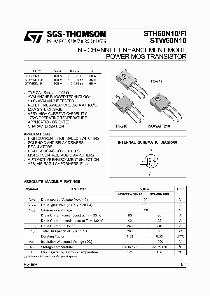 STW60N10_4185978.PDF Datasheet
