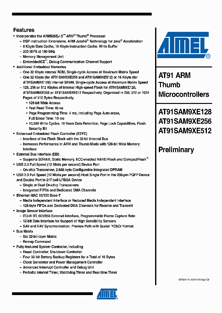AT91SAM9XE1281_4186072.PDF Datasheet