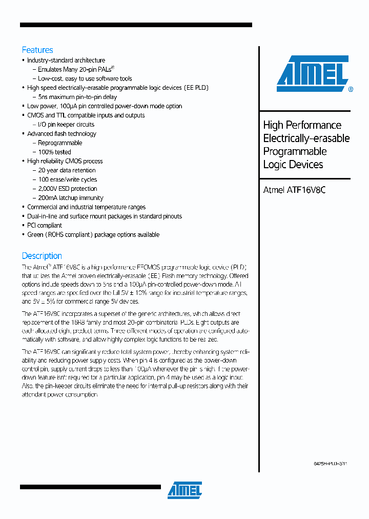 ATF16V8C-7JU_4026773.PDF Datasheet