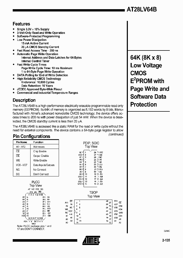 AT28LV64B-20JI_4028917.PDF Datasheet