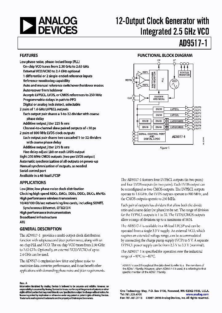 AD9517-1BCPZ_4032085.PDF Datasheet