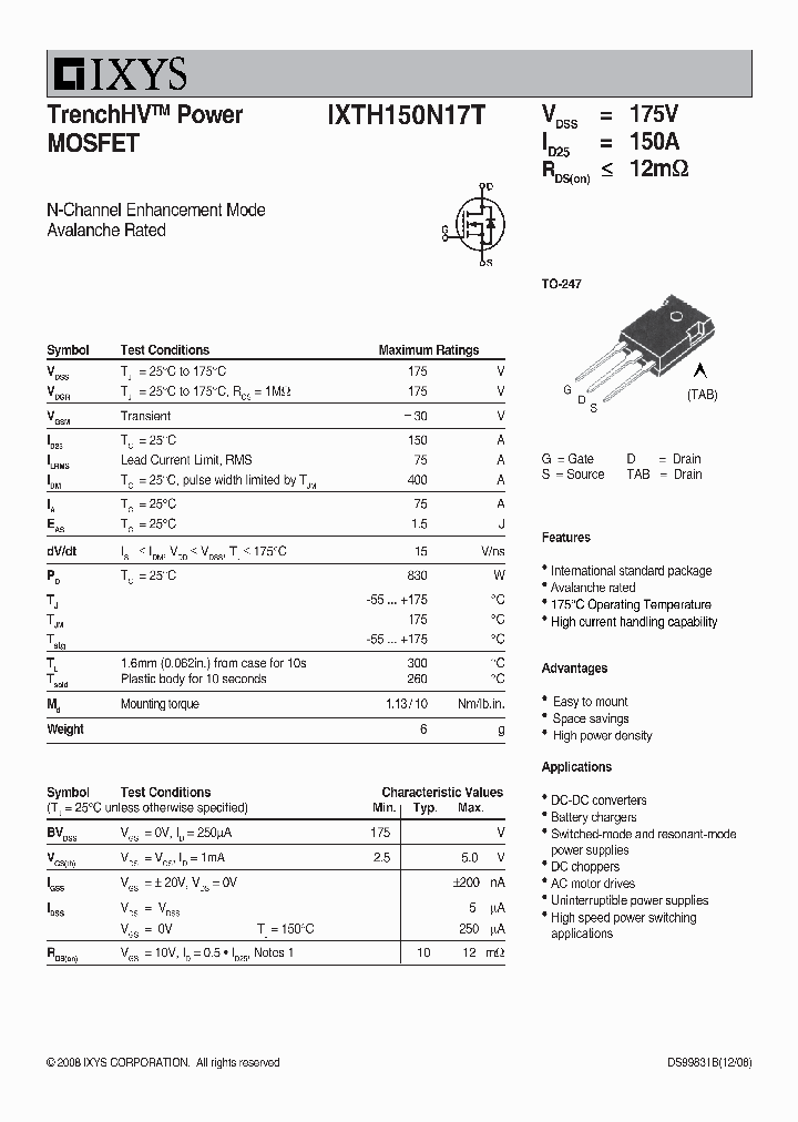 IXTH150N17T_4043392.PDF Datasheet