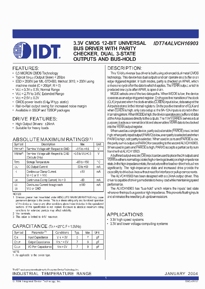 IDT74ALVCH16903_4063572.PDF Datasheet