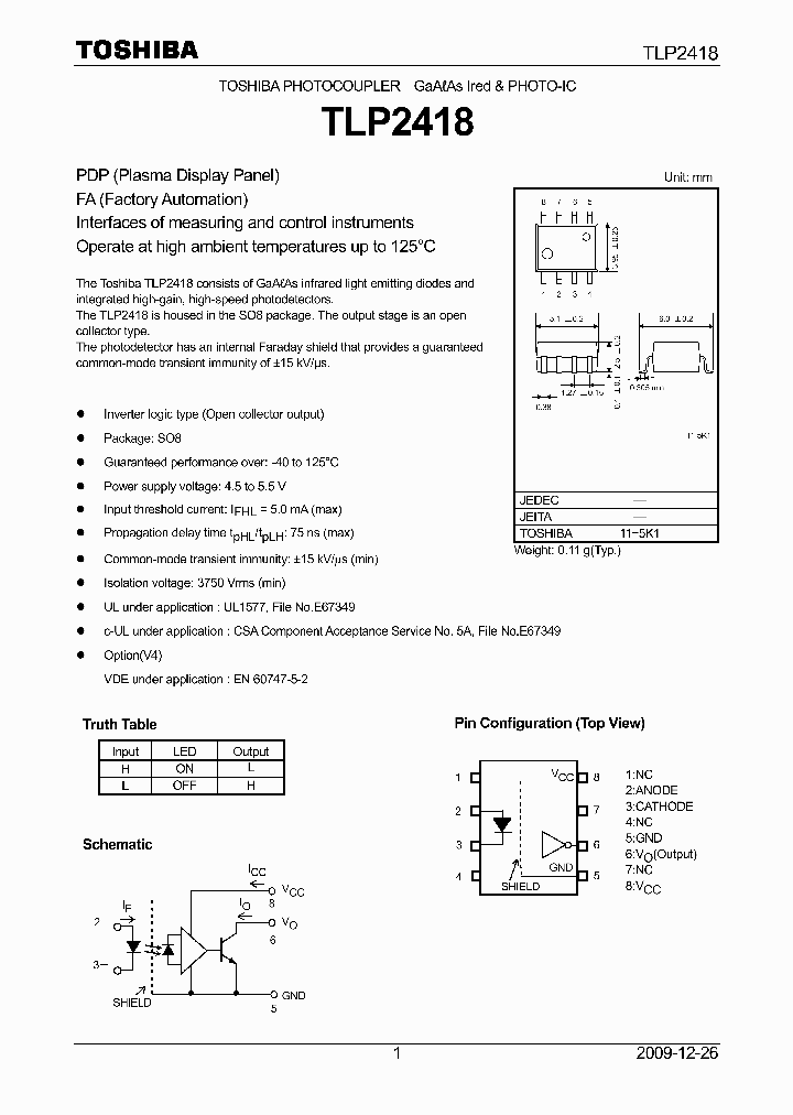TLP2418_4202329.PDF Datasheet