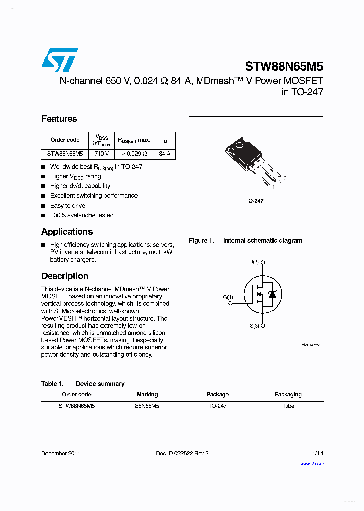 STW88N65M5_4210430.PDF Datasheet