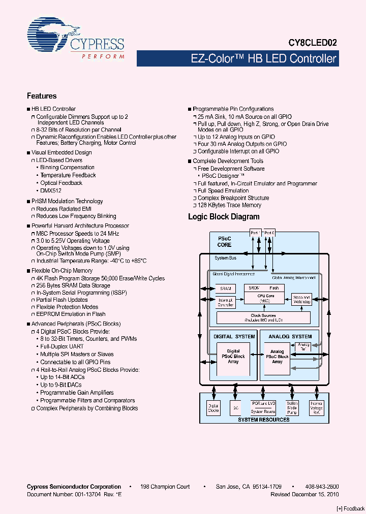 CY8CLED02-8SXI_4072284.PDF Datasheet