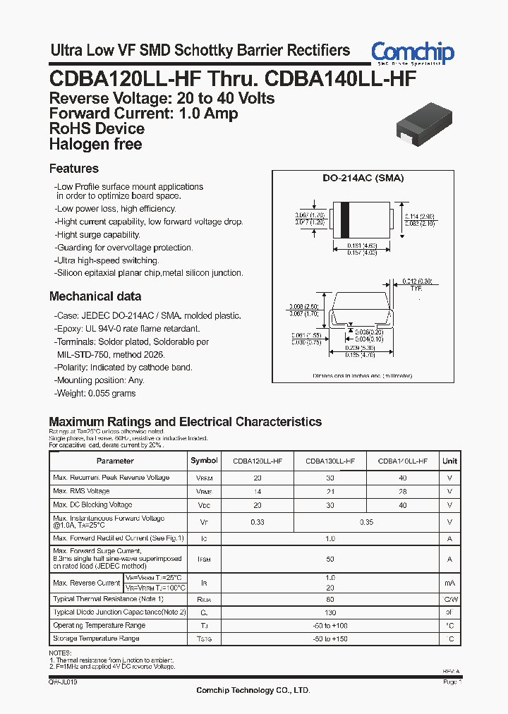 CDBA130LL-HF_4209538.PDF Datasheet