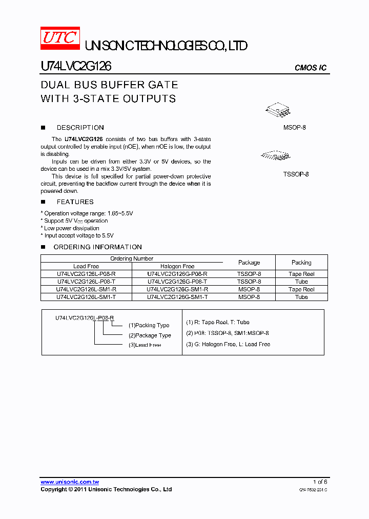U74LVC2G126G-P08-R_4214992.PDF Datasheet