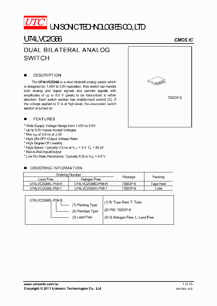 U74LVC2G66G-P08-T_4214994.PDF Datasheet