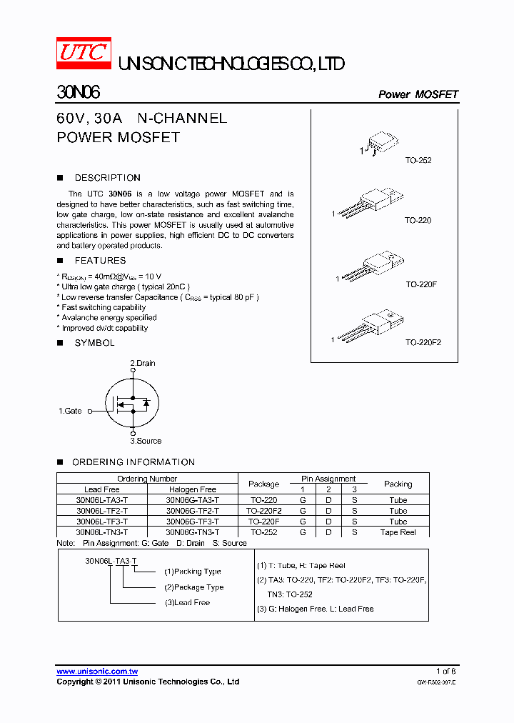 30N06G-TA3-T_4215027.PDF Datasheet