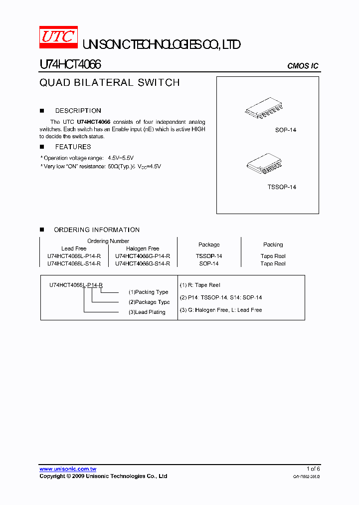 U74HCT4066G-P14-R_4214996.PDF Datasheet