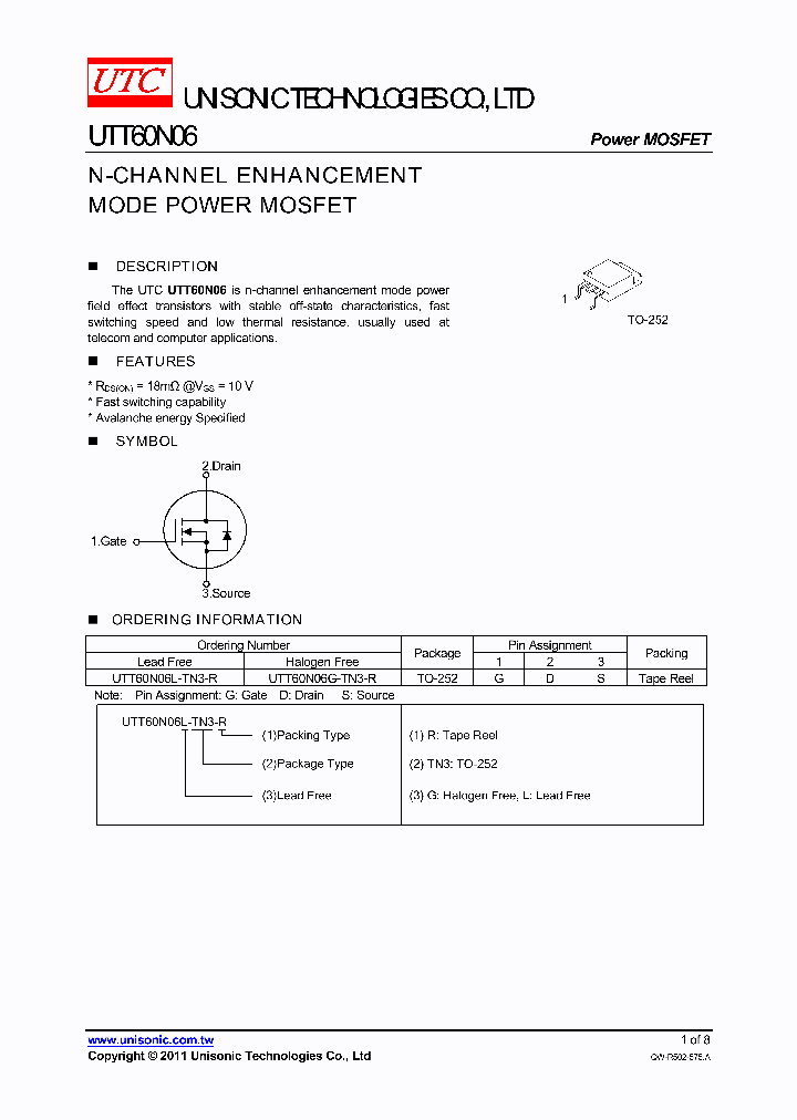 UTT60N06L-TN3-R_4225692.PDF Datasheet