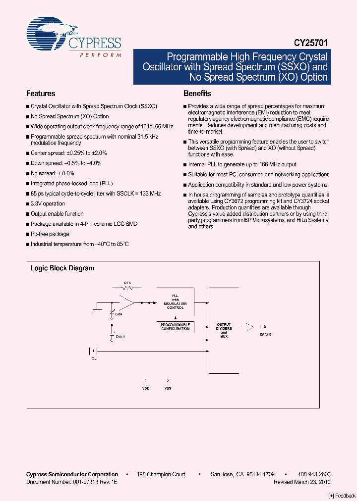 CY25701FLXCT_4126894.PDF Datasheet