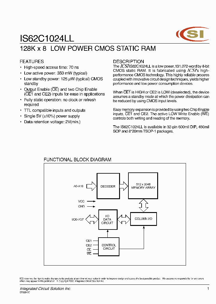 IS62C1024LL_4154587.PDF Datasheet