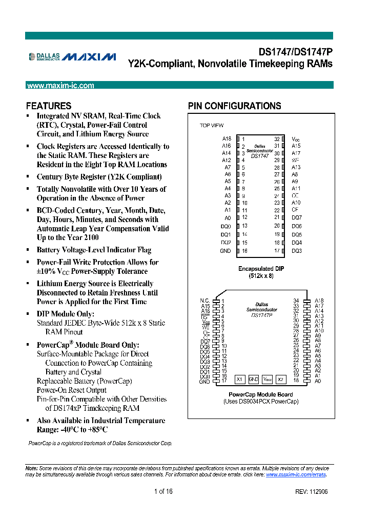 DS1747-70IND-W_4155897.PDF Datasheet