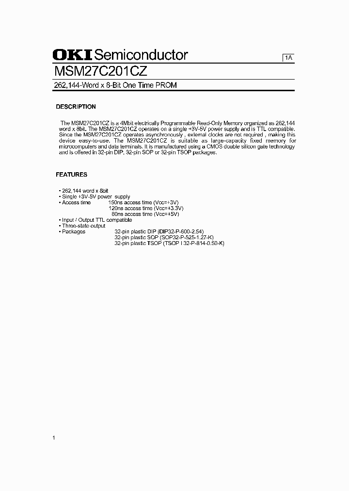 MSM27C201CZ_4156635.PDF Datasheet