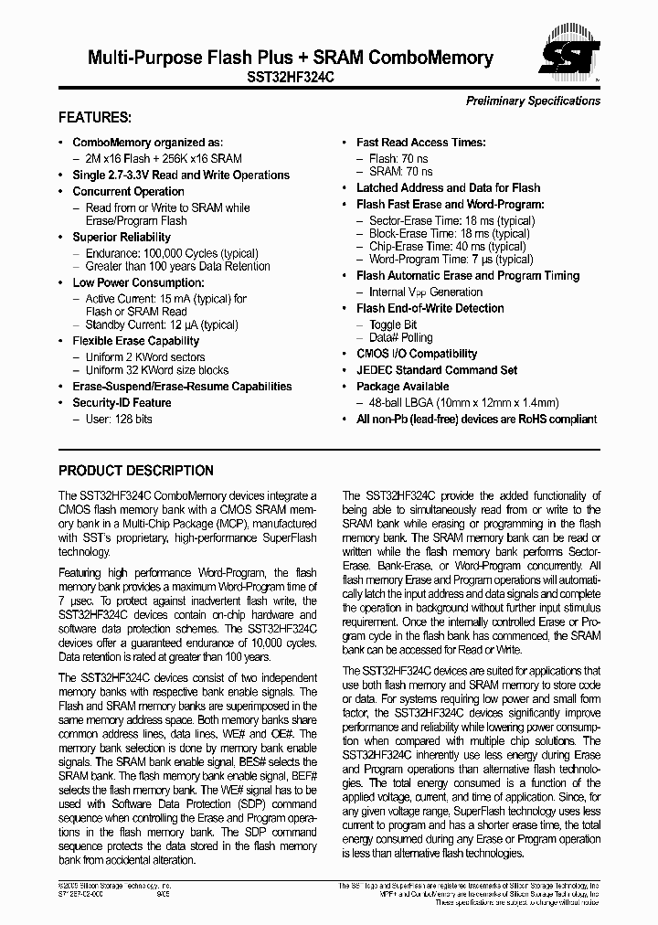 SST32HF324C-70-4C-LBK_4158486.PDF Datasheet