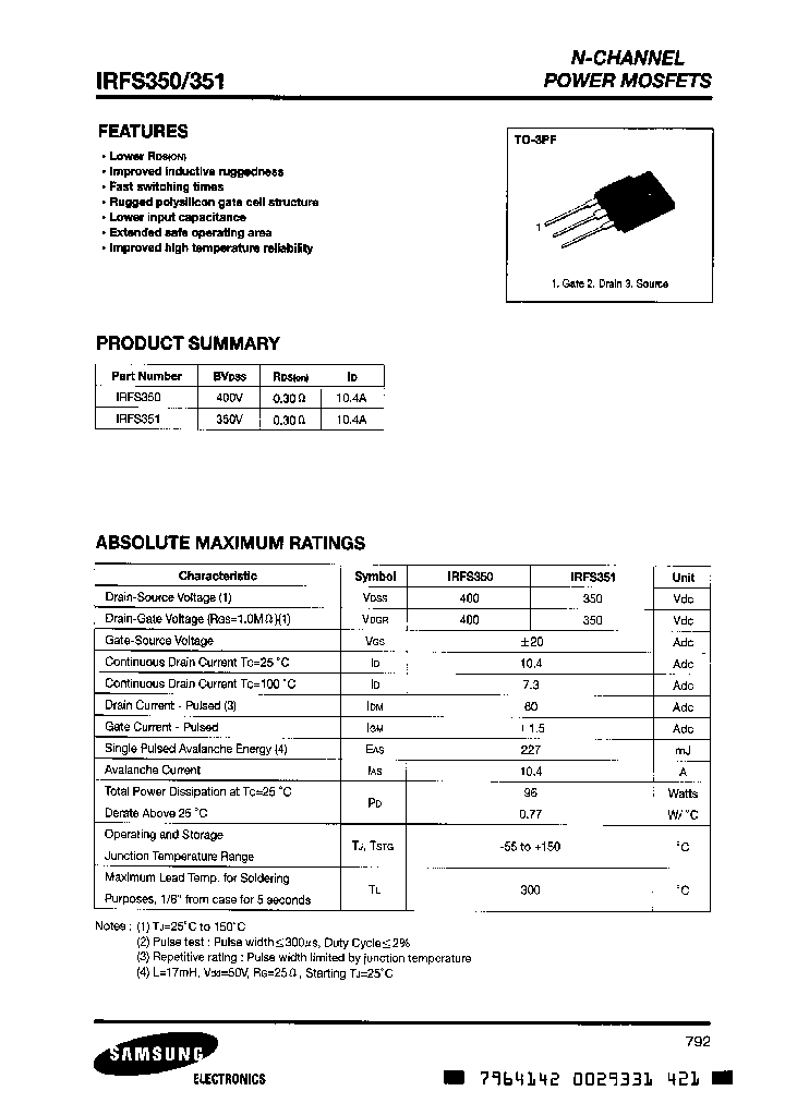 IRFS350_4162815.PDF Datasheet