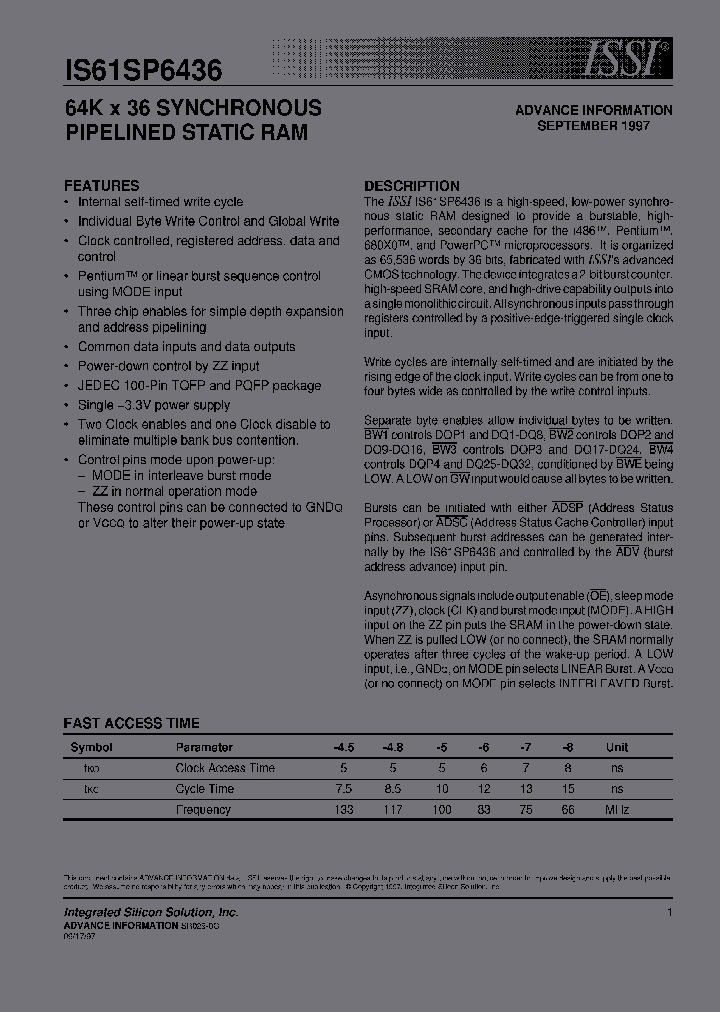 IS61SP6436-48PQI_4166887.PDF Datasheet