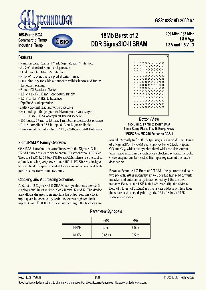 GS8182S18GD-167I_4160073.PDF Datasheet