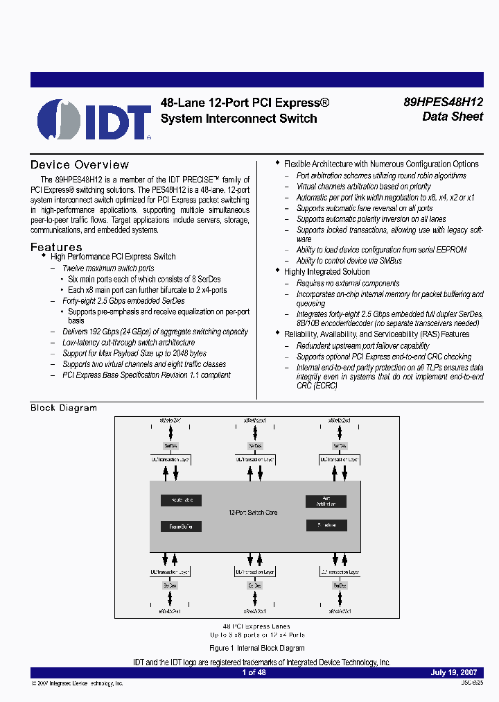 89HPES48H12_4174744.PDF Datasheet