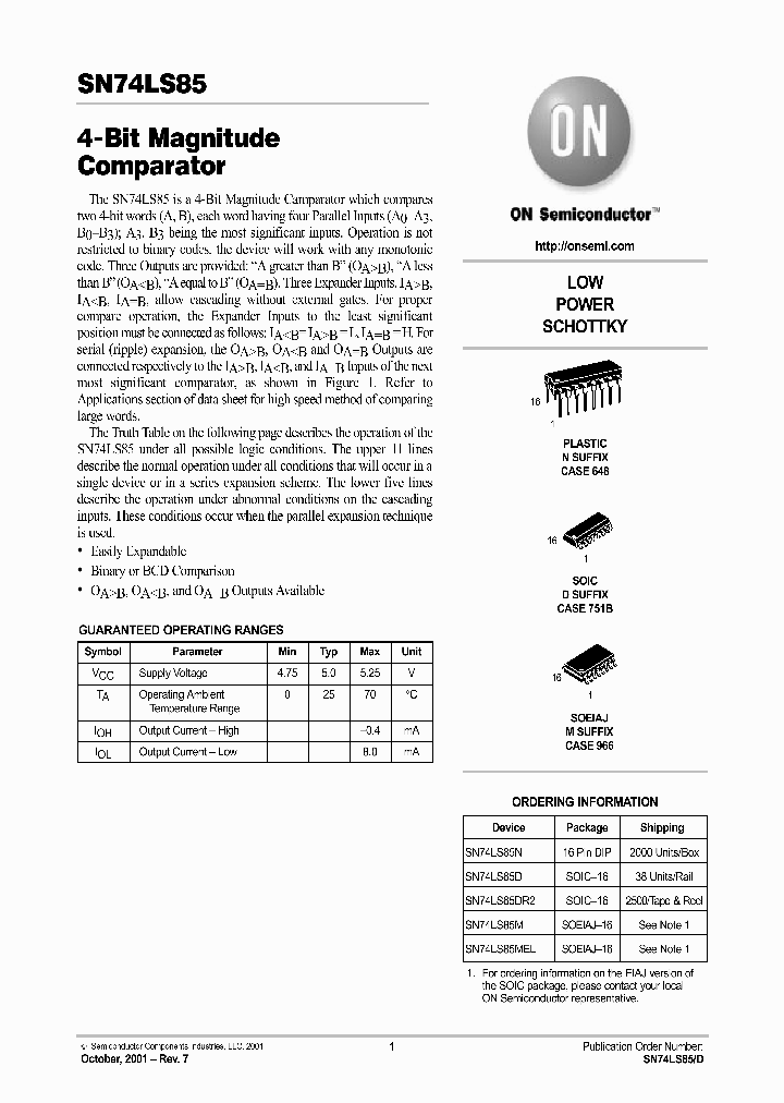 SN74LS85-D_4248171.PDF Datasheet