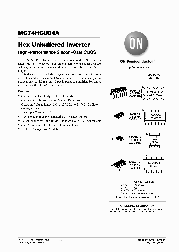MC74HCU04ADR2G_4188399.PDF Datasheet