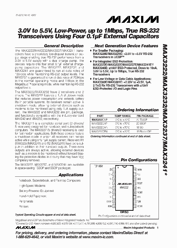 MAX3222EUP-T_4190620.PDF Datasheet