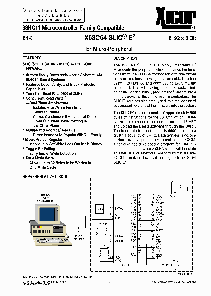 X68C64SLIC_4181305.PDF Datasheet