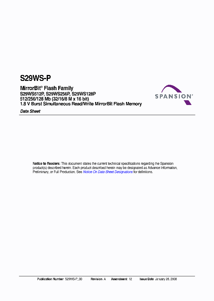 S29WS128P0PBAW002_4204243.PDF Datasheet