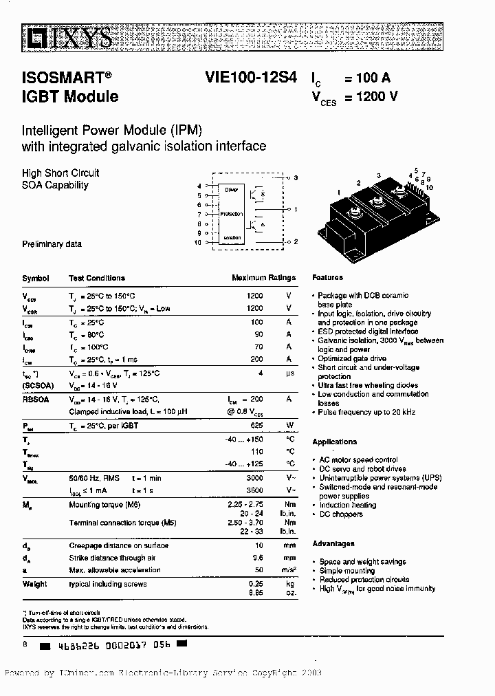 VIE100-12S4_4208540.PDF Datasheet