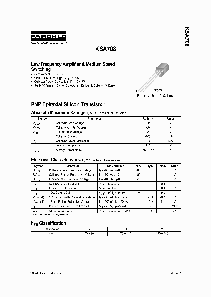 KSA708CYBU_4212249.PDF Datasheet