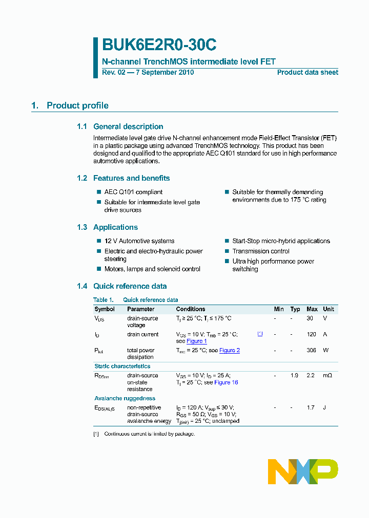 BUK6E2R0-30C_4213007.PDF Datasheet