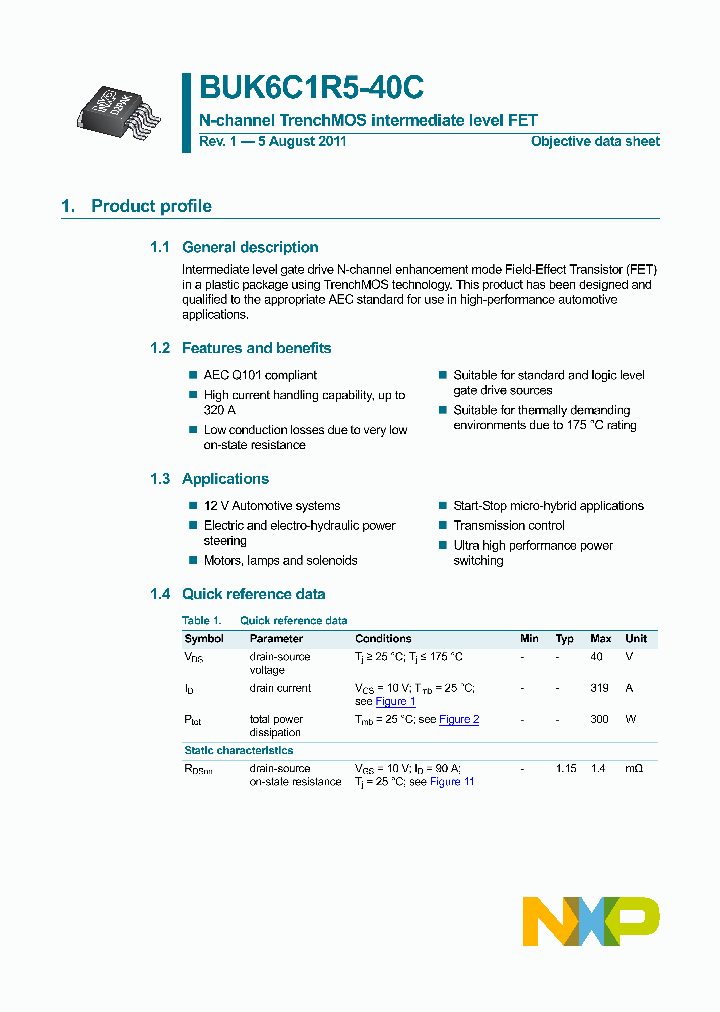 BUK6C1R5-40C_4213146.PDF Datasheet
