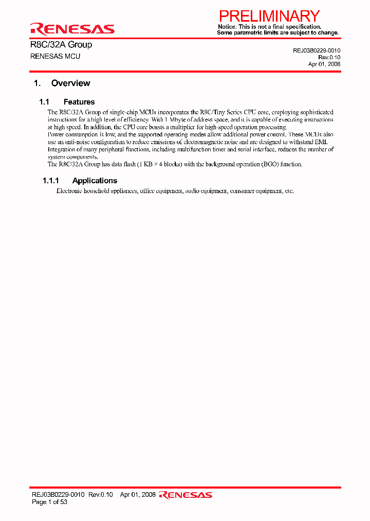 R8C-32A_4261455.PDF Datasheet