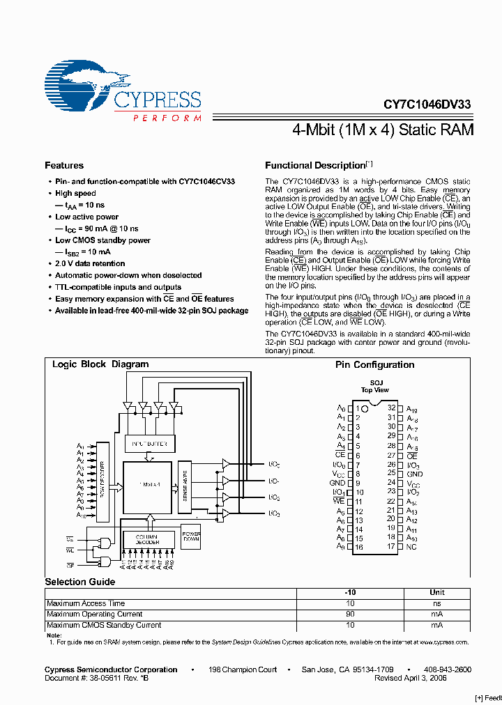 CY7C1046DV33_4215339.PDF Datasheet