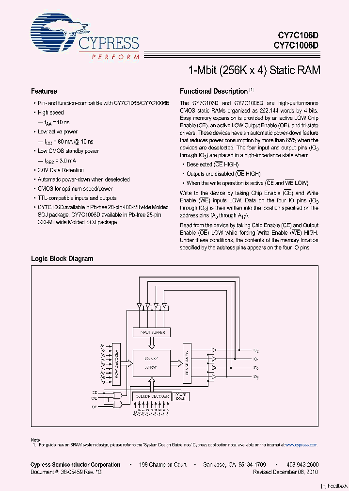 CY7C1006D-10VXI_4214405.PDF Datasheet
