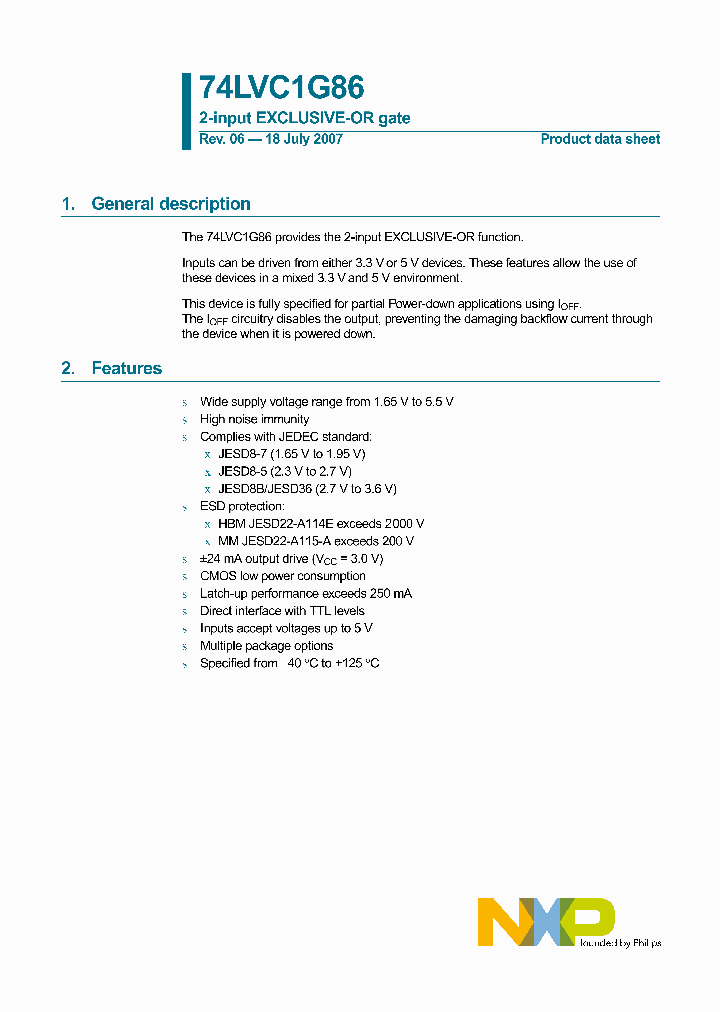 74LVC1G86GM132_4216405.PDF Datasheet