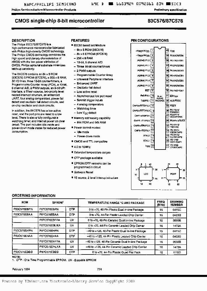 P87C576EHKA_4213627.PDF Datasheet