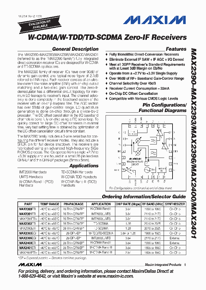 MAX2396EGI_4213112.PDF Datasheet