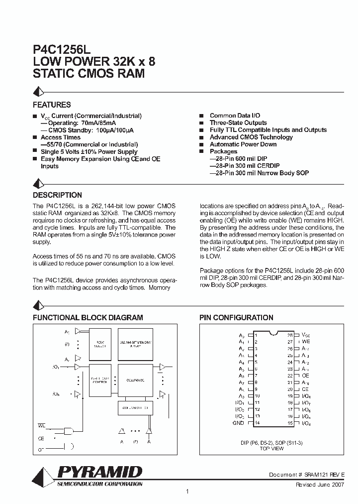 P4C1256L70SNILF_4225125.PDF Datasheet