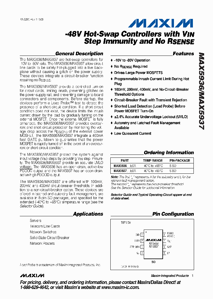 MAX5936LAESAT_4226163.PDF Datasheet