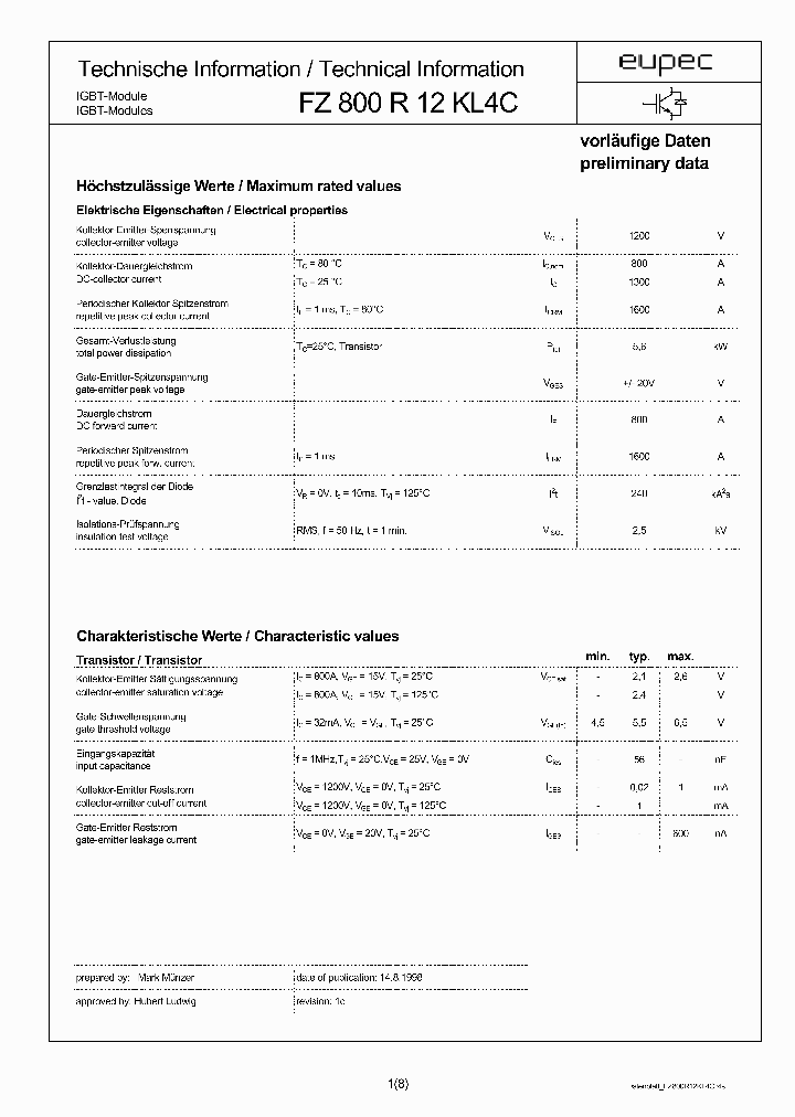 DBFZ800R12KL4CV_4226516.PDF Datasheet