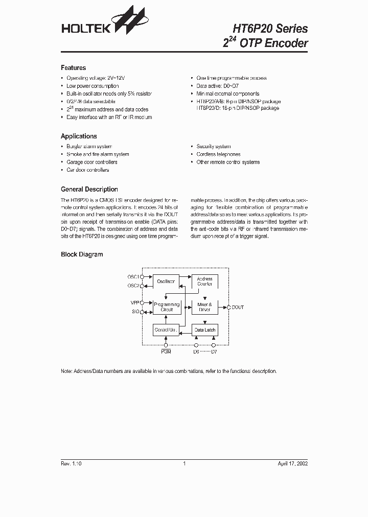 HT6P20B8DIP_4228613.PDF Datasheet