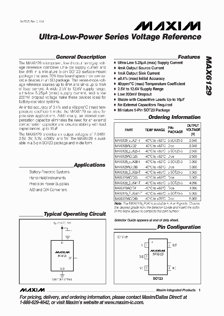 MAX6129AEUK21T_4236831.PDF Datasheet
