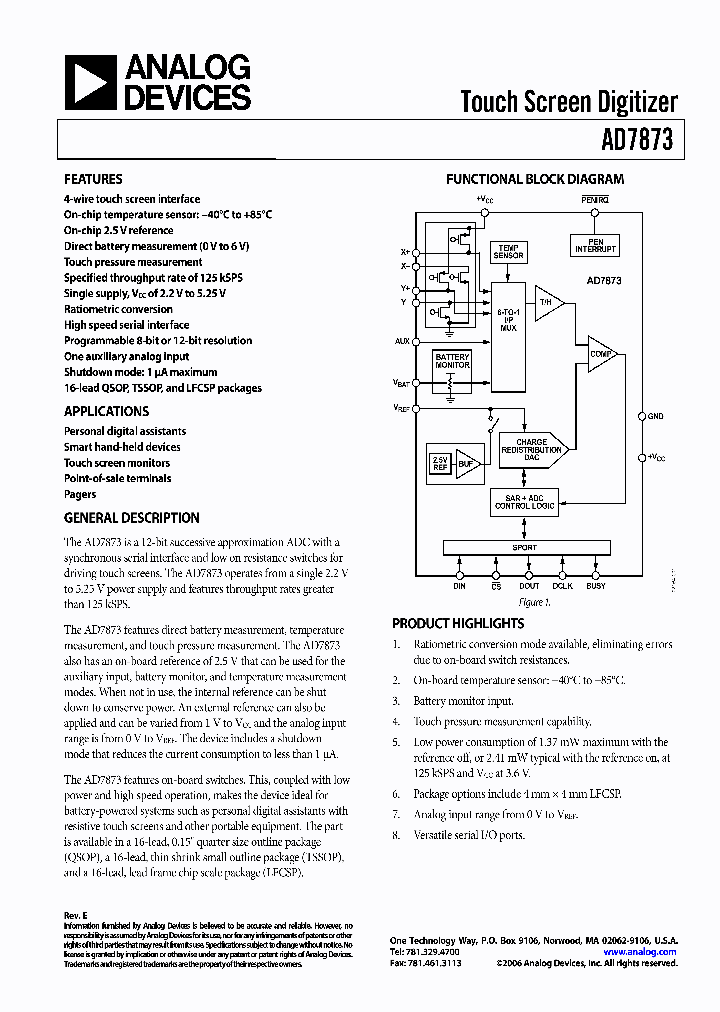 AD7873ARU-REEL7_4243049.PDF Datasheet