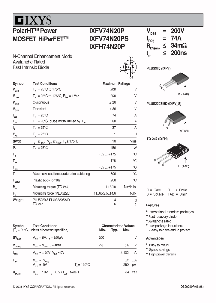 IXFH74N20P_4241189.PDF Datasheet