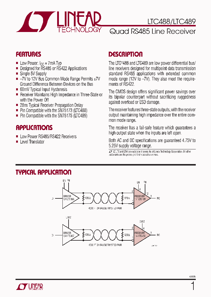 LTC489ISWPBF_4251375.PDF Datasheet