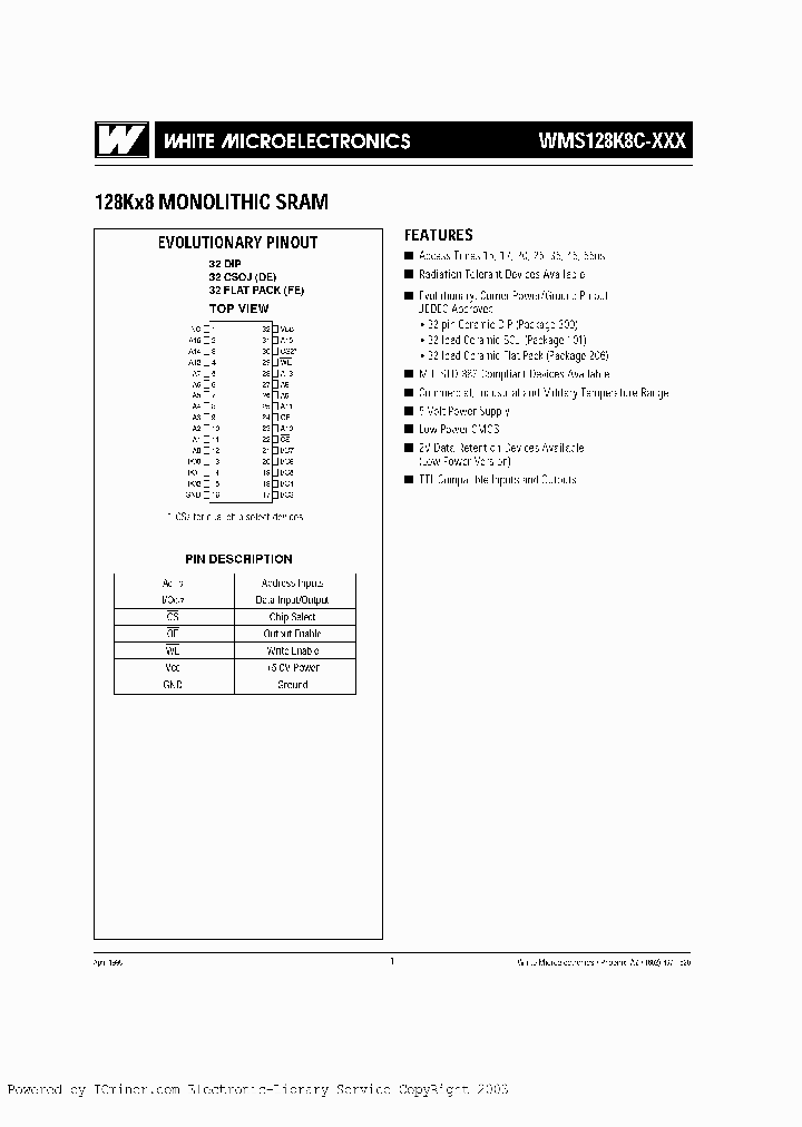 WMS128K8C-15CME_4262399.PDF Datasheet