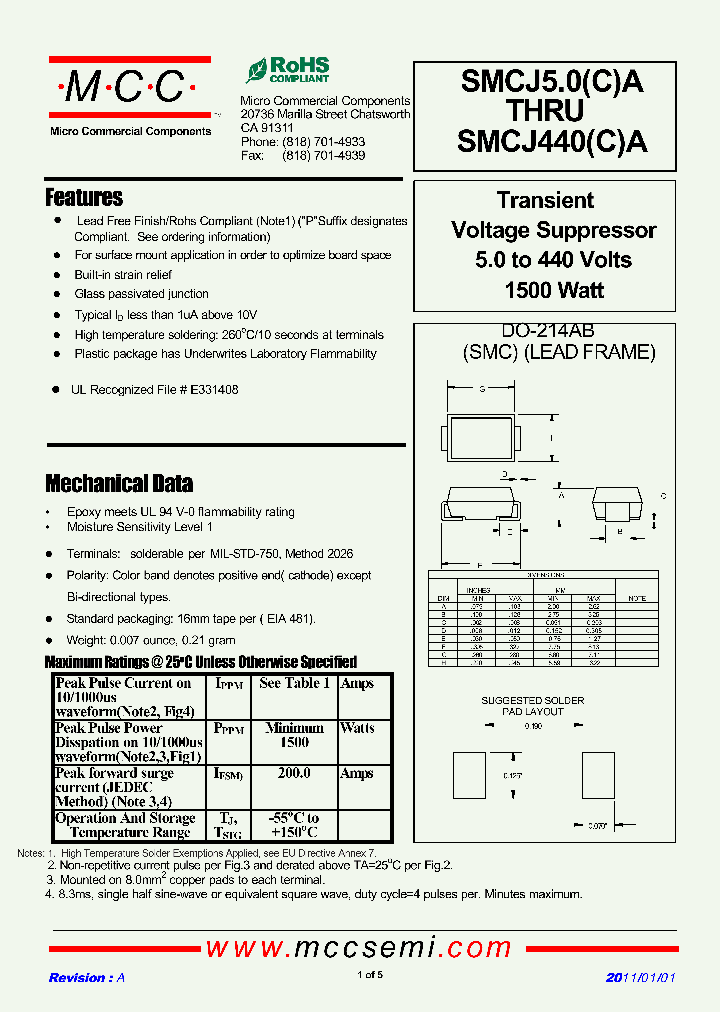 SMCJ18A-TP_4258249.PDF Datasheet